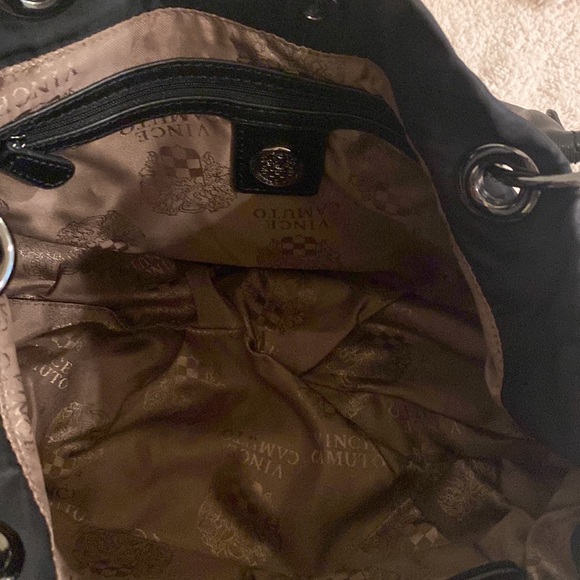 Like NEW! Vince Camuto Black Nylon satchel bag with cross body strap. - Picture 8 of 13